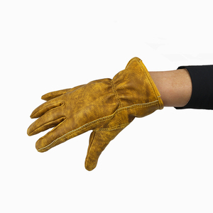 Gant de sécurité en cuir de vachette brun foncé pour la protection des mains - Product Image 4