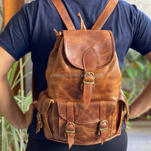 Vrais sacs à dos en cuir véritable Crunch faits à la main sacs de style vintage nouveau design sacs à dos de poche multi-usages produit en vrac en gros - Product Image 2