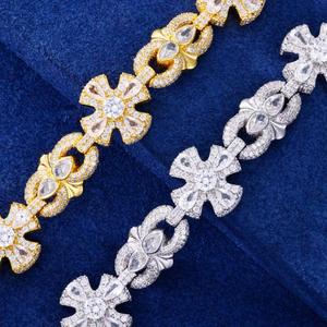 925 Sterling Silver <b>Charm</b> <b>Bracelet</b> with Moissanite Sparkle Link Chain Fashion Accessory for Elegant Daily Styling - Product Image 2