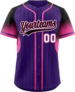 Maillot de baseball 100 % polyester, taille adulte, couleur unie personnalisée, uniforme d'équipe de baseball, service OEM, vêtements de sport respirants - Product Image 2