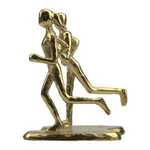 23.5cm H X 17cm W X 21cm L Aluminium <b>Figurative</b> Sculpture Running Couple Artistic Handmade Modern Tabletop Decor Living Room - Product Image 5