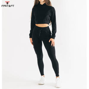 Hoodie court personnalisé pour femme avec logo frontal, 100 % coton, séchage rapide, décontracté, coupe oversize - Product Image 4