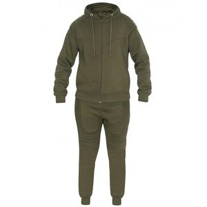 Chándal de Forro Polar con Capucha para Hombre, Color Verde Oliva, Estampado, 100% Algodón, Largo, Informal, Color Sólido, Transpirable, Corte Regular, Ropa de Invierno - Product Image 1
