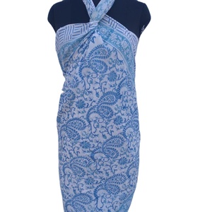 Pareo Floral Print Sexy Beach Wear Hand Block Print Pure Cotton Sarong Beautiful Dress Pareo Printed Sarong - Product Image 1
