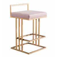 Taburete de Bar de Altura Media de Metal y Madera de Estilo Industrial de Lujo con Reposapiés, Silla de Bar Moderna para Cocina