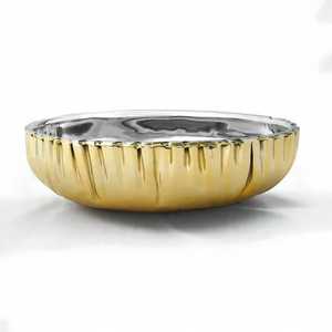 Bol en métal doré glamour, fait main, poli, plat de service pour la présentation des aliments, décoration alimentaire de mariage, bols et plateaux en métal - Product Image 1