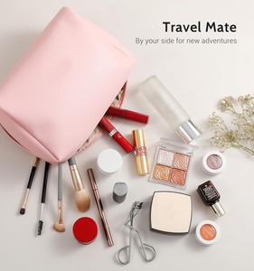 Genuine Leather Wholesale Accessories Organizer Travel Pouch Beauty Zipper Cosmetic Bags Women's Makeup Bag Men's <b>Toiletry</b> Bag - Product Image 6