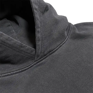 New Arrival <b>Men's</b> Oversized Hooded Sweatshirt Solid Color Cotton French Terry Casual <b>Pullover</b> with Front Pocket and low price - Product Image 4