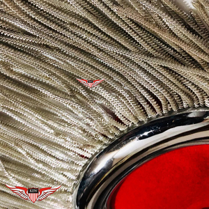 Epaulettes de Hilo Metálico Dorado Hechos a Mano, con Flecos Rojos y Plateados, Insignia de Hombro Ceremonial, Accesorios Vintage Personalizables - Product Image 4