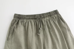 Shorts pour hommes en coton 100% de style streetwear personnalisé, 420g, coupe ample vintage avec cordon de serrage, effet délavé à l'acide - Product Image 5