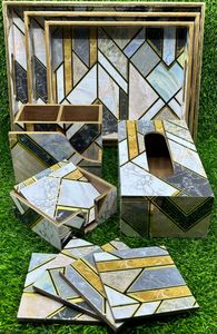 Wholesale SHEERI HANDICRAFTS Eco-Friendly Polished Wooden Tea Coffee Serving Tray Handles <b>Rectangle</b> Shape Classic Design for - Product Image 6