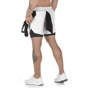 90% Polyester 10% Spandex Men's High Street Style <b>Mid</b> Waist Breathable Quick Dry Gym Running Beach Shorts with Pockets - Product Image 5