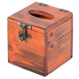 Boîte à mouchoirs en bois artisanale avec serrure, inspirée du patrimoine, pour chambre, bureau et salle d'étude, en provenance d'Inde - Product Image 3