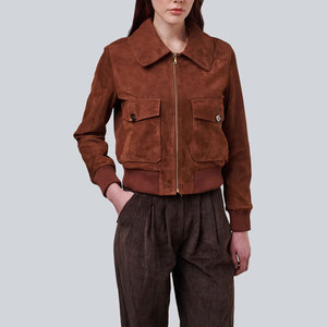 Veste en cuir pour femme anti-rides, séchage rapide, anti-boulochage, douce, unie, décontractée, fournisseur direct d'usine OEM - Product Image 1