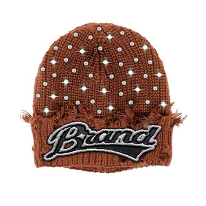 4pcs Rhinestone Beanie Hats Flame Patch Bling Knit <b>Winter</b> <b>Caps</b> Streetwear Set Custom Knit Men's Women Baby Kids Custom - Product Image 2