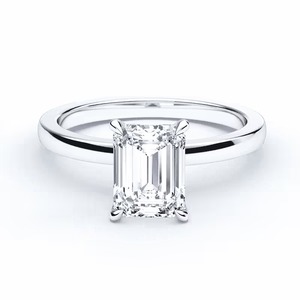 D Color VVS <b>Emerald</b> Cut Moissanite Solitaire 14K Gold IGI Certified 4 Prong Setting Classic Engagement Wedding <b>Ring</b> Women - Product Image 3