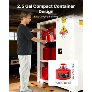 Tanica per Carburante in Acciaio Inox da 2,5 Galloni, Tipo II Rossa con Arresto Fiamma e Coperchio Autobloccante per Conservazione Benzina - Product Image 4