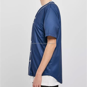 เสื้อเบสบอลแขนสั้นมีกระดุมเสื้อทีมเบสบอล OEM - Product Image 2
