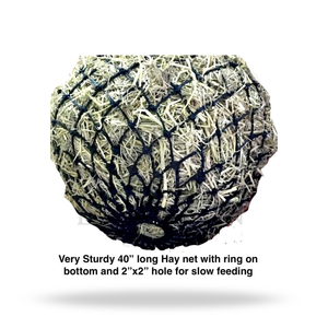 ตาข่ายหญ้าแห้งแบบป้อนอาหารช้า  ทำจากเชือกอย่างดี  ตาข่ายให้อาหารแบบกำหนดเองสำหรับม้า แพะ และปศุสัตว์ - Product Image 5