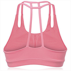 Soutien-gorge de sport rose sans couture pour femme, bretelles croisées dans le dos, soutien moyen, respirant, séchage rapide, pour entraînement, gym, yoga, fitness, vêtements de sport - Product Image 2