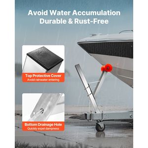 Supporto per verricello per rimorchio barca 3x3x34 pollici con montaggio a U-Bolt, 3 pollici L x 3-4 pollici H, per verricelli a braccio per rimorchi - Product Image 5