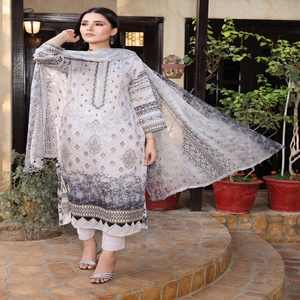 Collection cousue-Vente en gros de costumes de pelouse 3 pièces pour femmes pakistanaises par Dr Haris Brand Volume DhagaKari - Product Image 5