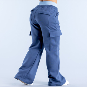 New Design Custom Logo Wholesale Women's Oversized Fit Pocket Cargo Joggers Soft Fabric Women Sweatpants Women's Pants & Trouser - Product Image 5