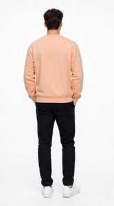 Sweat-shirt à col rond pour homme Oneten Apparel, couleur pêche, décontracté, uni, manches longues - Product Image 2