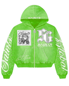 Sweat à capuche streetwear avec broderie appliquée, effet vintage délavé et usé, 100% coton, coupe ample pour l'hiver - Product Image 5