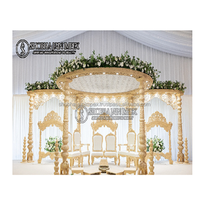 Classic Carved Wooden Look <b>Wedding</b> Mandap - Product Image 1
