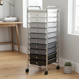 Best OEM EBay Wholesale Taiwan Household Storage Manufacturer Home <b>Trolley</b> Cabinet 10 Tier Plastic Storage Drawer - Product Image 3
