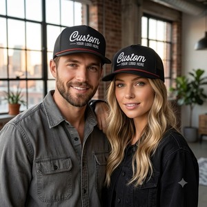 Casquette de baseball snapback 5 panneaux premium en tissu poly imperméable, visière plate, logo brodé 3D personnalisé, corde et trous découpés au laser - Product Image 6