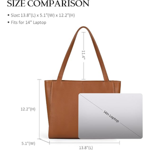 Sac fourre-tout en cuir véritable pour femme, sac à main de travail de grande capacité, sac à main classique en cuir pour le bureau, les voyages et l'usage quotidien - Product Image 3