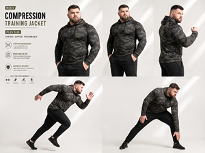 Men Camo Printed Plus Size Training <b>Jacket</b> Yoga Compression Zipper Hoodie Men's Fitness Slimming Hooded <b>Jacket</b> Men Sports <b>Jacket</b> - Product Image 4