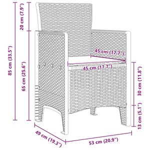 Juego de Comedor de Jardín de 17 Piezas en Antracita PP con Cojines, Colección de Muebles Duraderos para Exteriores - Product Image 5