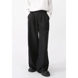 Nouveau style – Pantalon décontracté en toile à taille élastique, coupe droite, jambe large, ample et décontracté pour homme - Product Image 6