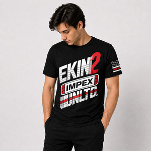 เสื้อยืดลายกราฟิกแข่งรถสำหรับผู้ชาย เสื้อผ้าสตรีทแวร์ ผ้าฝ้าย พิมพ์ลาย เสื้อยืดลำลอง แฟชั่น คอกลม สีดำ - Product Image 3