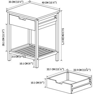 Comodino in Stile Mid-Century con Ripiano Aperto, Tavolino in Bambù con Cassetto per Spazi Ristretti, Tavolino da Comodino per Soggiorno - Product Image 2