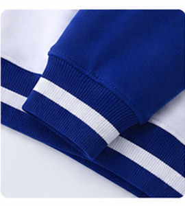 Sudadera Raglán Blanca y Azul para Mujer, Bordada con Letras Griegas Sigma en la Parte Delantera, Cuello Redondo, Manga Larga, 100% Algodón, Primavera/Verano/Otoño/Invierno - Product Image 4