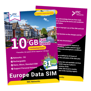 Tarjetas SIM ESIM de datos ilimitados para viajes con roaming 5G 4G en Europa, 31 días, con embalaje personalizado para revendedores, venta al por mayor - Product Image 1