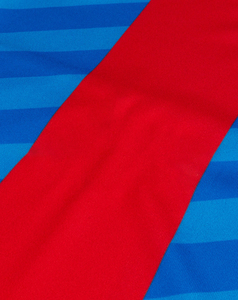 Camiseta de Fútbol para Hombre, Azul y Roja a Rayas, Manga Corta, Cuello Redondo, Poliéster que Absorbe la Humedad, Ropa Deportiva, Corte Regular, Todas las Temporadas - Product Image 4