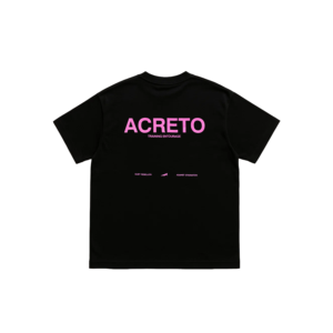T-shirt à manches courtes noir pour homme avec logo rose imprimé sur le devant, coupe classique, jersey décontracté en coton, col rond - Product Image 2