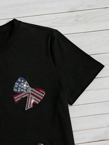 Premium Designer Rhinestone Diamond T Shirt for Men Vintage Oversized Drop Shoulder Streetwear DTG Graphic Custom Logo Wholesale - Product Image 4