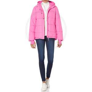 Women's Puffer <b>Jacket</b> Lightweight Winter Outerwear Breathable Nylon Lining Front Logo Warm Comfort Fit Everyday Style Lexpert - Product Image 2