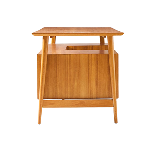 Solid Teak <b>Wood</b> Executive <b>Desk</b> with <b>Drawers</b> and Cabinet Storage, Mid Century Modern Office Table for Home and Workspace - Product Image 4