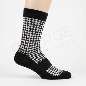 Chaussettes pour hommes, motif pied-de-poule, tricotées, respirantes, pour un usage quotidien en automne, style classique - Product Image 3