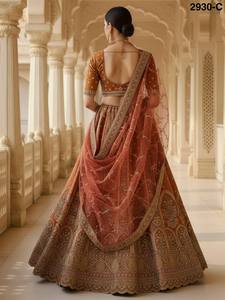 Red Embroidered <b>Lehenga</b> Choli with Dupatta Formal Bridal Indian Pakistani Wedding Outfit for <b>Women</b> - Product Image 2