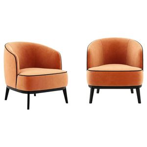 Modern Upholstered Accent Chair with Solid Wood Legs for Living Room Furniture - Product Image 1