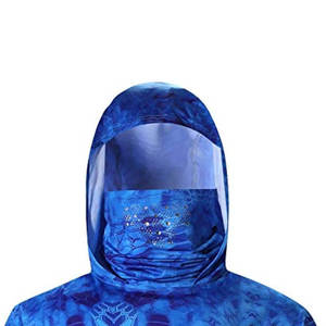 Camiseta de manga larga estilo sudadera con capucha de alta calidad para hombre, con estampado por sublimación, protección UPF 50, con cubierta facial, para pesca. - Product Image 3