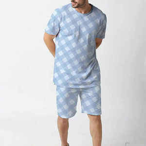 Ensemble de survêtement d'été personnalisé pour homme – T-shirt à manches courtes et short respirants à séchage rapide en polyester/coton uni – Tenue décontractée - Product Image 4